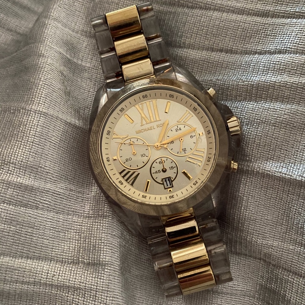 Clear and gold Michael kors watch